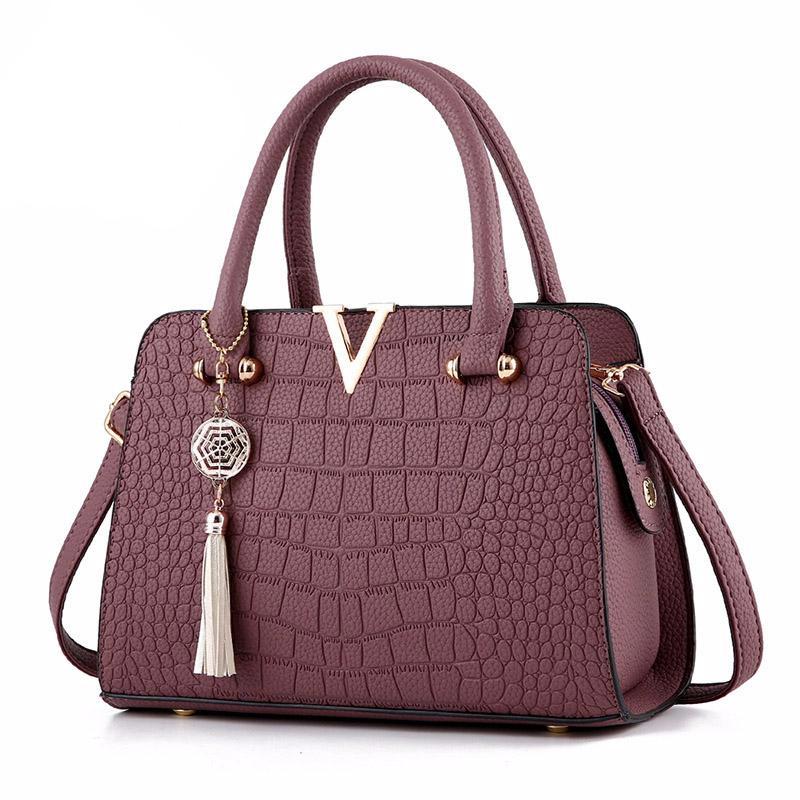 Fashion Alligator Leather Shoulder Bag Candy Color Crossbody Women Handbags